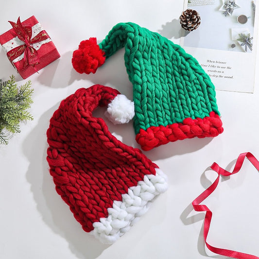 Christmas Hat Coarse Fur Knitted Hat Cute Warm