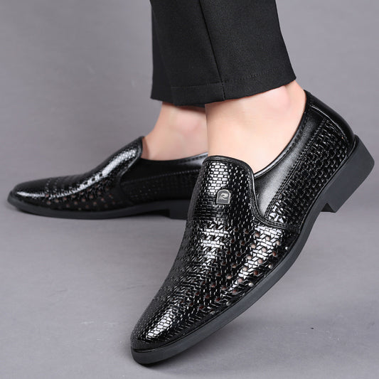 Men's Breathable Business Casual Hollow Leather Shoes