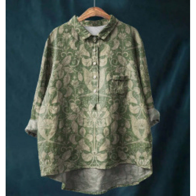 Animal Print Hawaiian Long Sleeve Shirt
