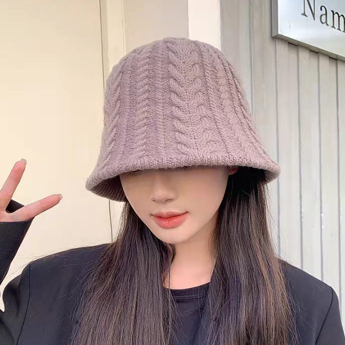 Knitted Simple Twist Bucket Hat