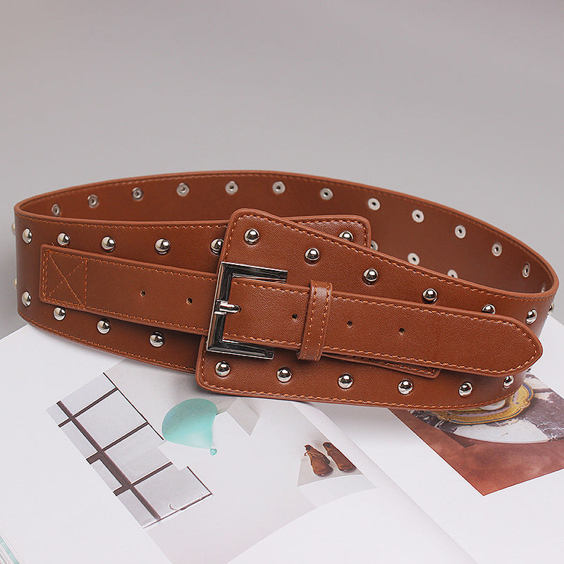 Wide-waisted Waistband With Retro Fashion Belt