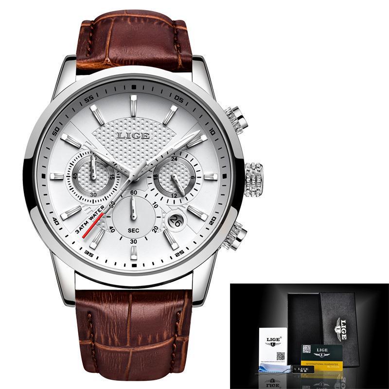 Men's Sports Quartz Watch Waterproof Steel Belt
