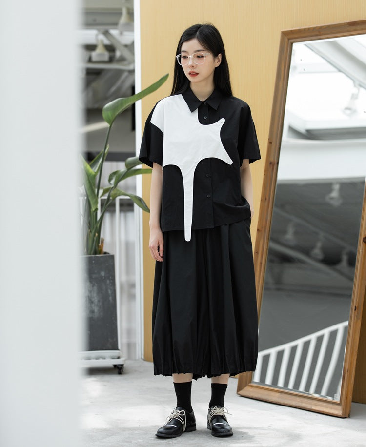 Women's Pleated Elastic Waist Cropped Pants