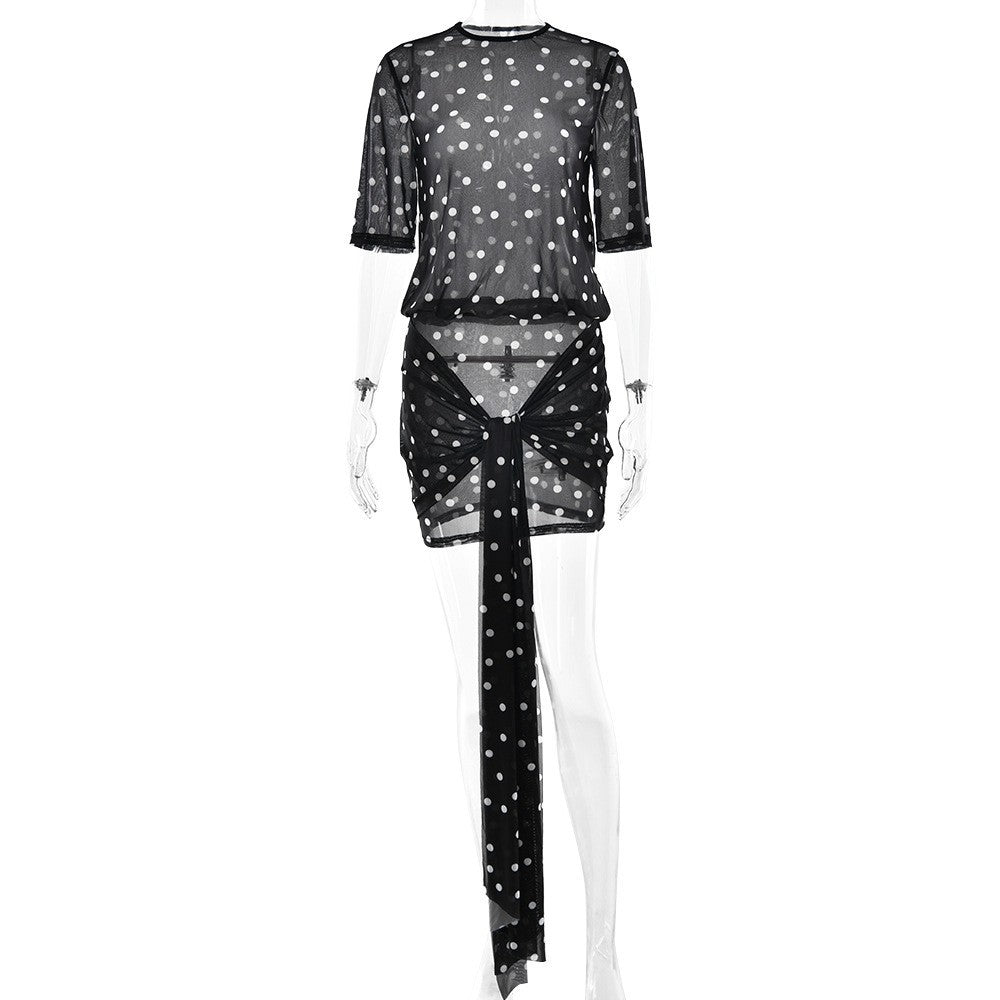 Stylish Figure-hugging Flared Wrap Dress With A Trendy Design