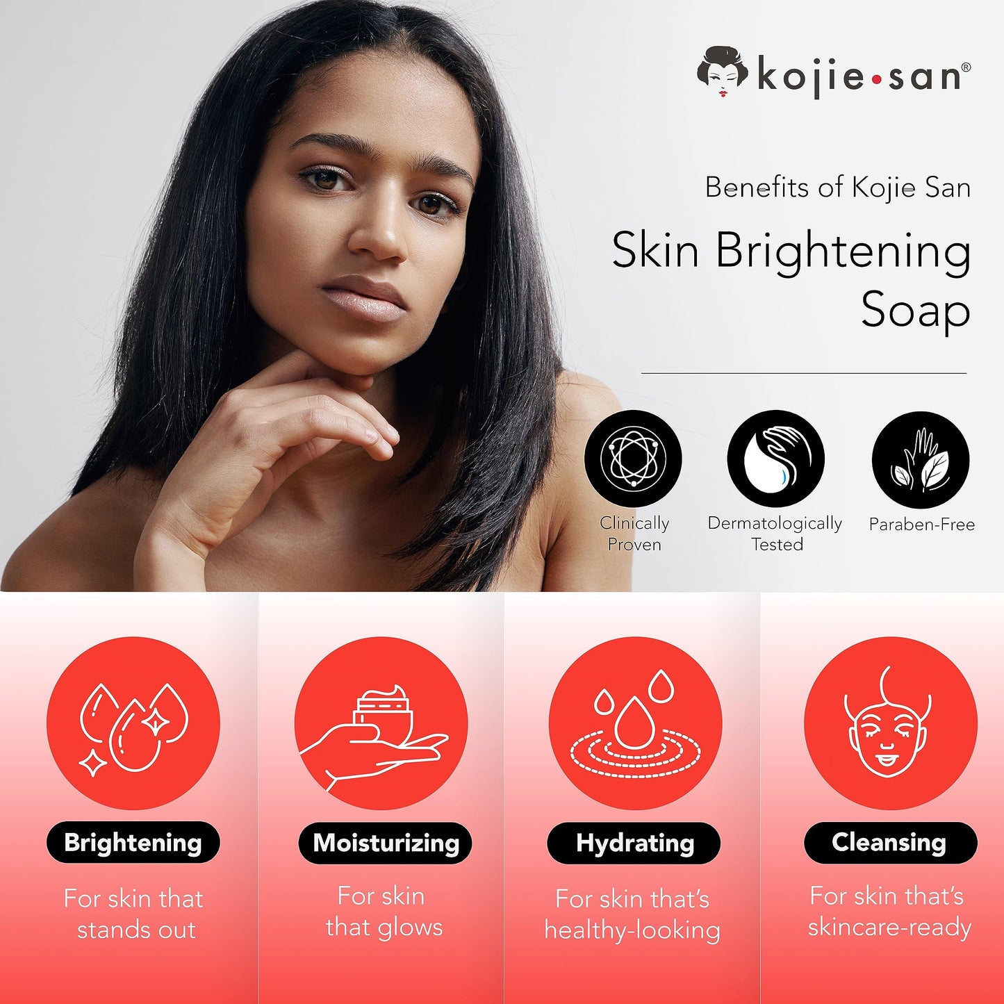 Hudblekande tvål med kojicsyra från Kojie San, Skin Lightening, (2 tvålbitar, 135 g)
