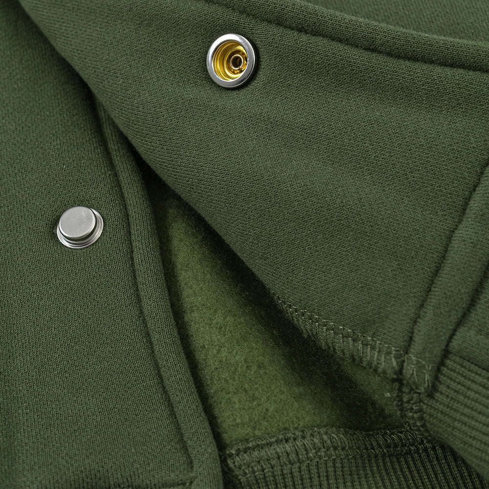 American Style Loose Solid Color With Fur Baseball Uniform