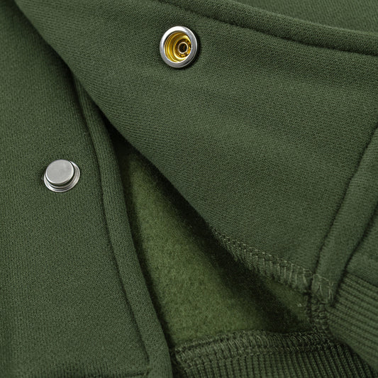 American Style Loose Solid Color With Fur Baseball Uniform