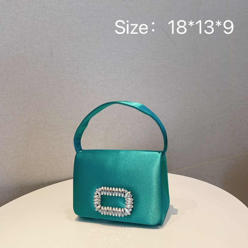 Rhinestone Chain Nylon One-shoulder Hand Messenger Bag