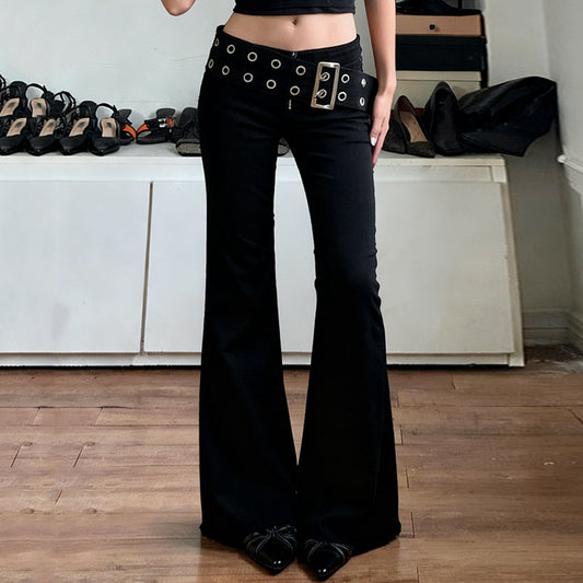 Women's Casual Slim-fit Low-rise Figure-flattering Flared Pants