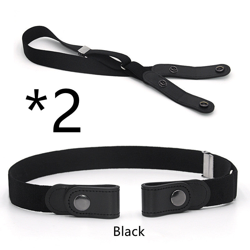 Jeans Belt Seamless Elastic Without Buckle All-match Lazy Belt