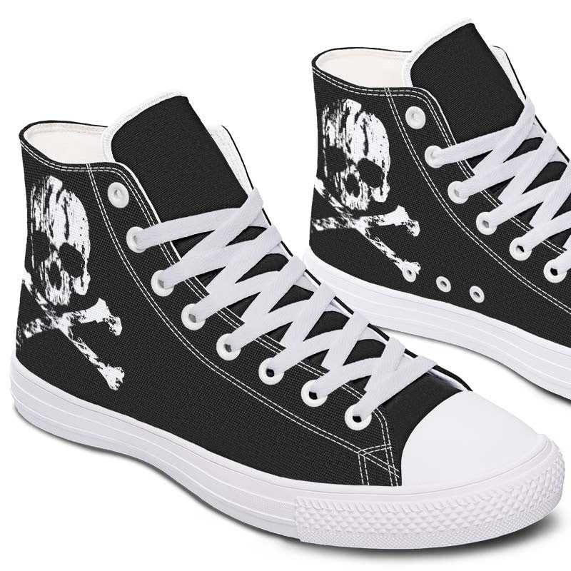 Men's And Women's Fashion Color Printing High-top Canvas Shoes