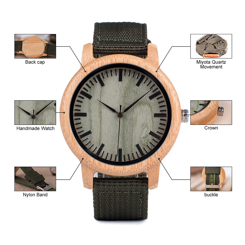 Wooden hand-framed bamboo wood woven strap