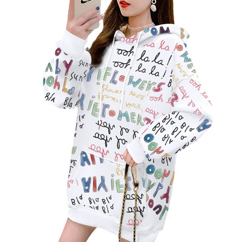 High-end Hooded Sweater Women's Mid-length