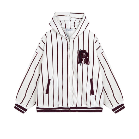 Blue And White Striped Hip Hop Street Retro Wear Autumn And Winter Thin Sweater