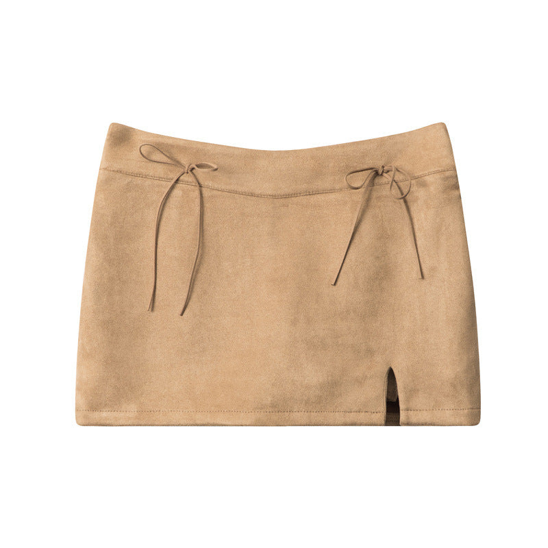 Højtaljet Slim-fit Nederdel med Sløjfedetaljer og Shorts