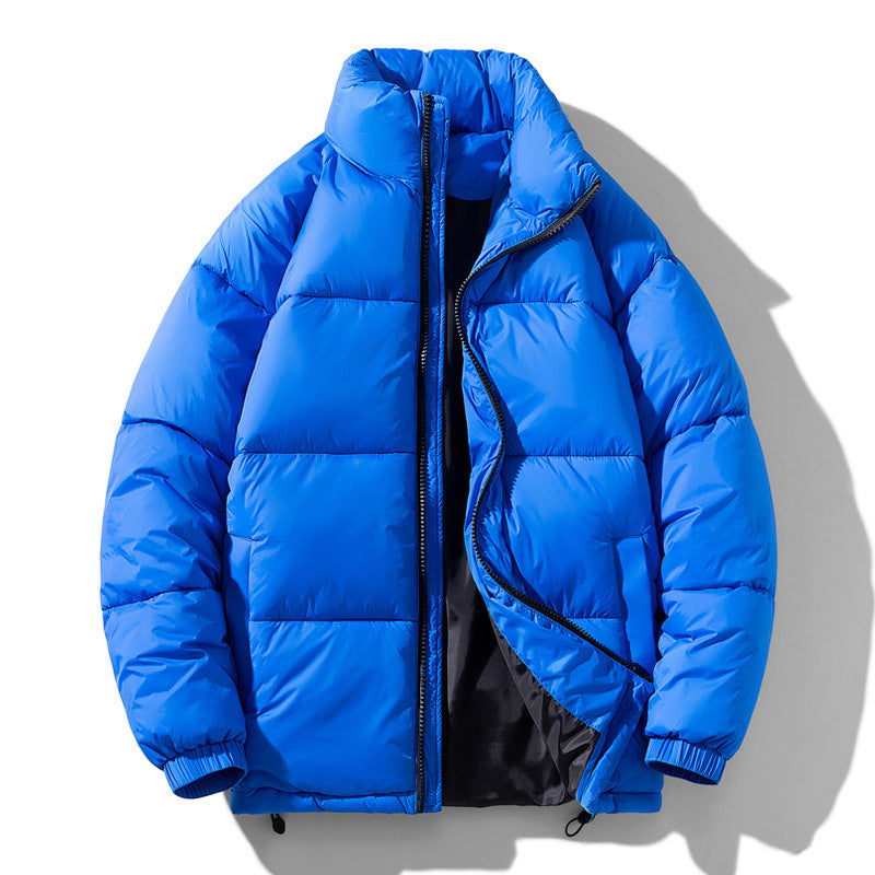 Pine Solid Color Stand Collar Winter Men's Cotton Jacket Fashionable Jacket
