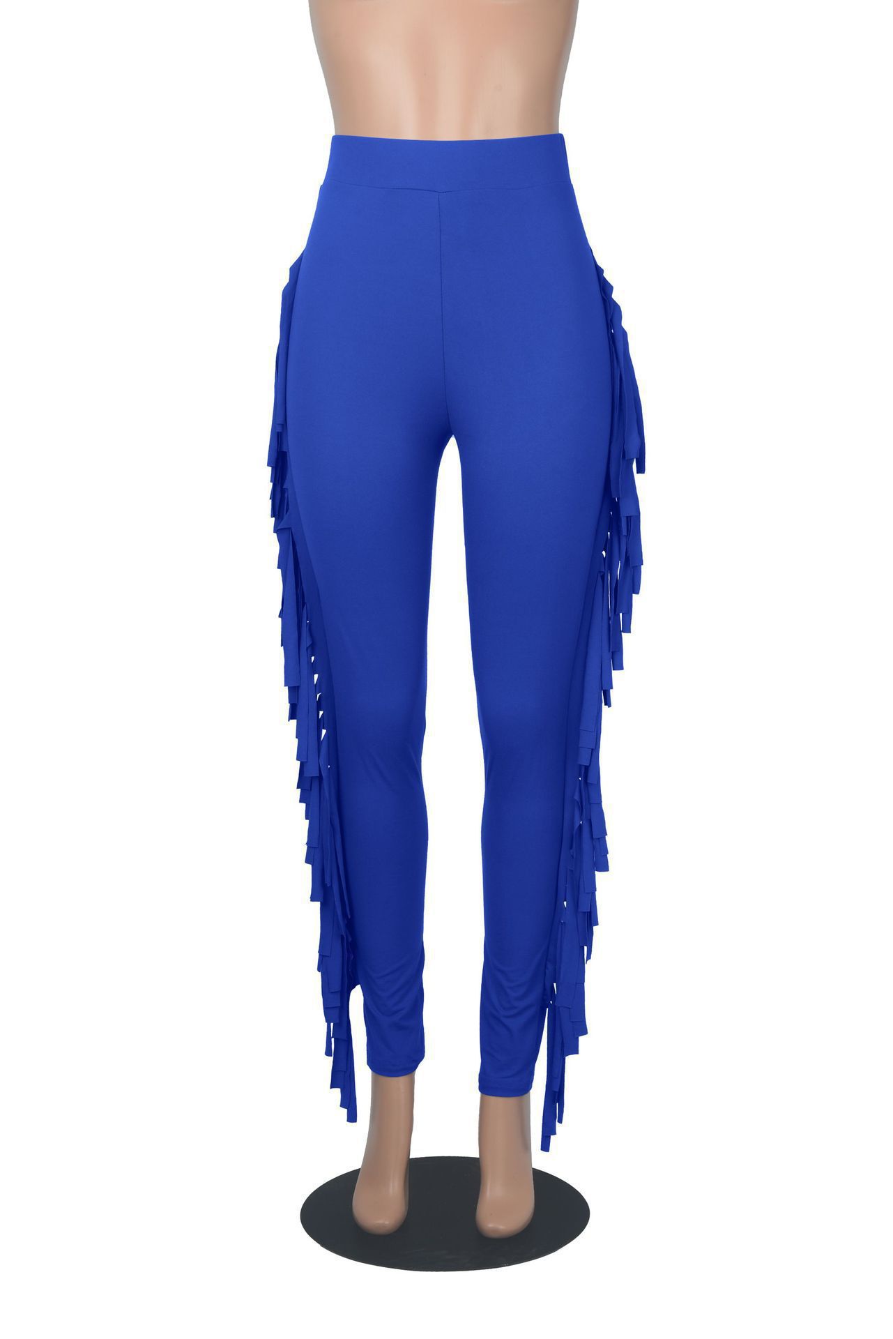 Spring And Autumn New European And American Women's Clothing Tight High Waist Tassel Bandage Pants