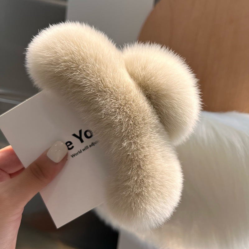 Korea Ægte Odderhår Hårklemme Kvinde