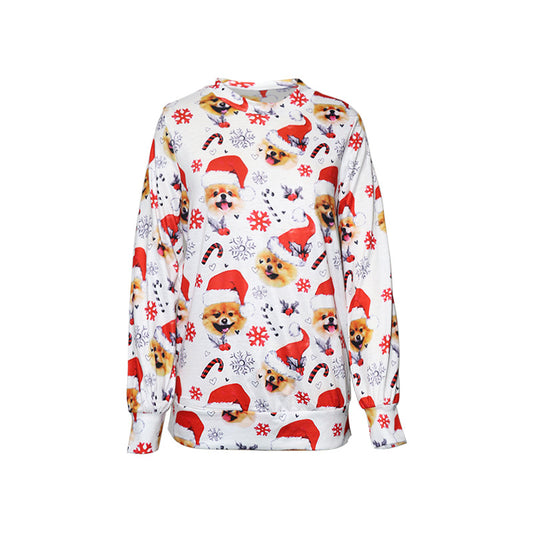 Women's Top Christmas Printed Round Neck T-shirt
