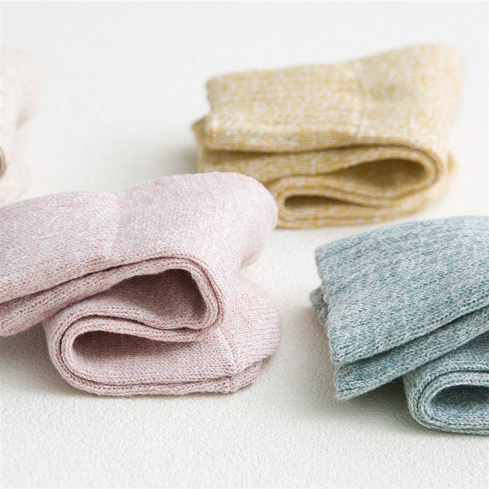Autumn And Winter Thickened Keep Warm Pure Color Parallel Women's Socks