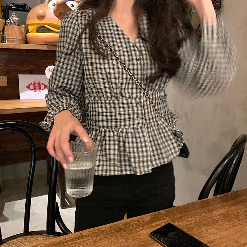 Spring Retro Sweet Style All-matching Top