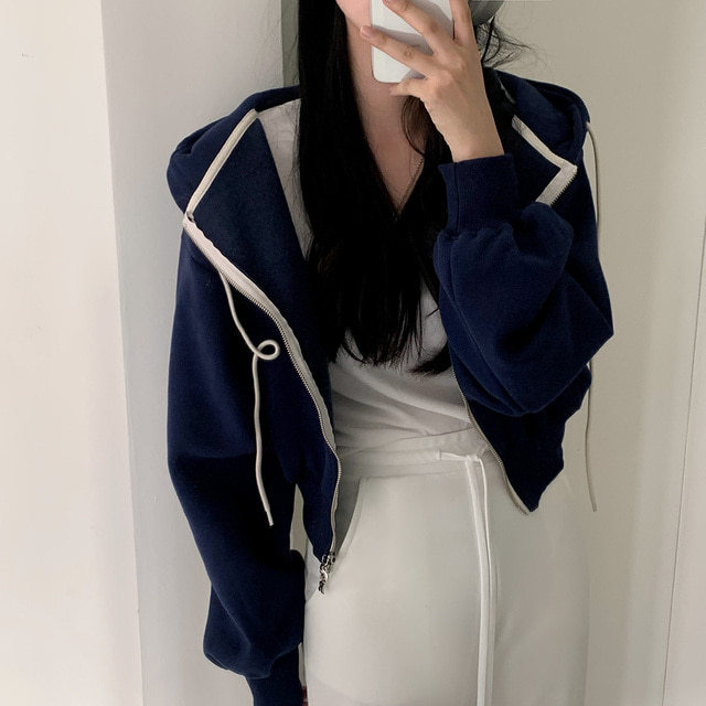 All-match Commute Hooded Zipper Sweatshirt Jacket