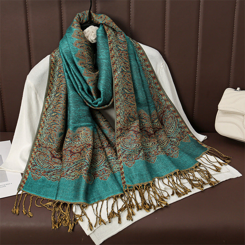 Womens AutumnWinter Faux Cashmere Shawl Cozy Wrap Scarf For Warmth