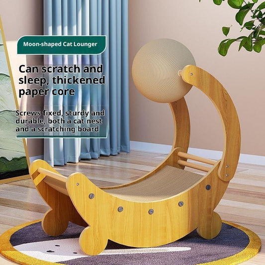 Moon Boat Shape Grinding Paw Chasing Ball Cat Scratch Board