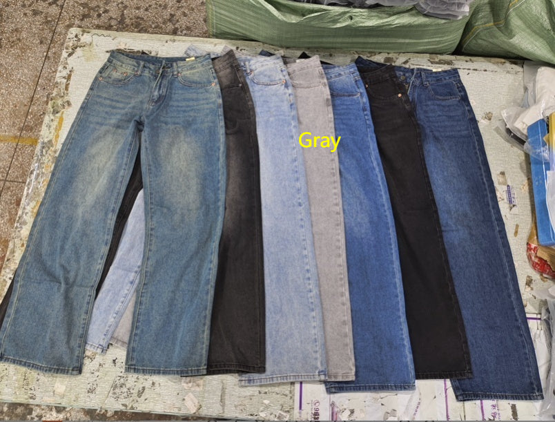 Women's American-style Retro Low Waist Straight Jeans