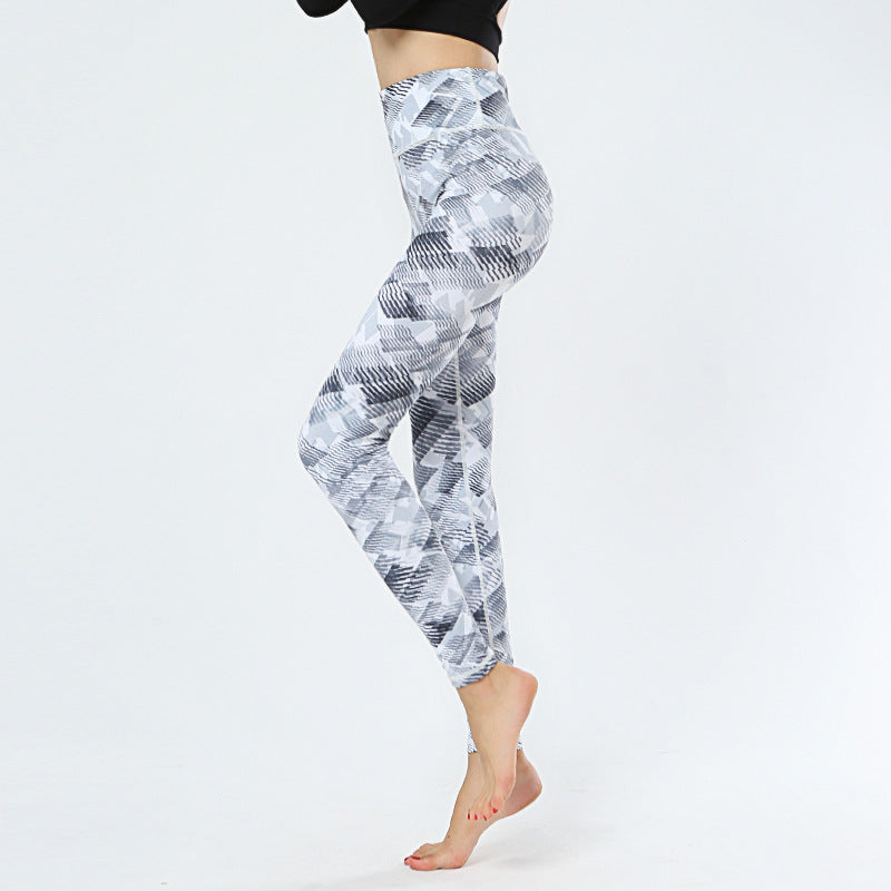 New fitness pants women's printed stretch tights