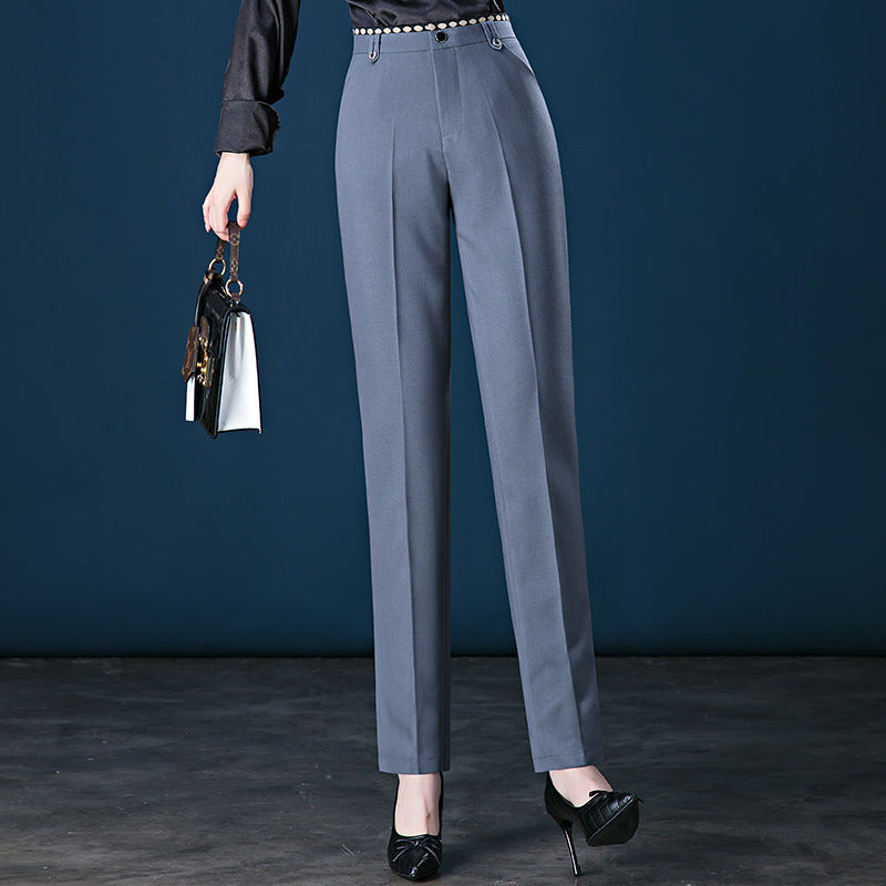 Straight High Waist Temperament Commuter Trousers