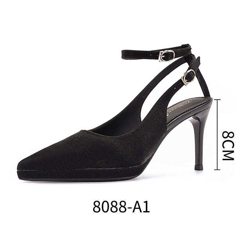 Waterproof Platform Suede Pointed Stiletto Heel High Heels