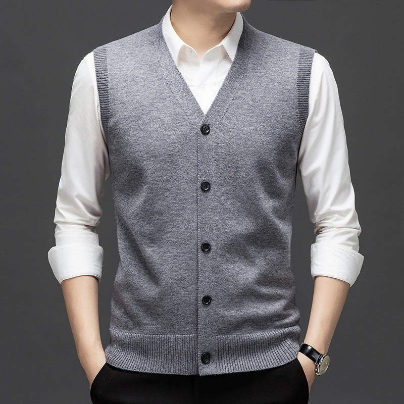 Keep Warm Inner Match Knitted Vest Sleeveless Multi-color Sweater Waistcoat