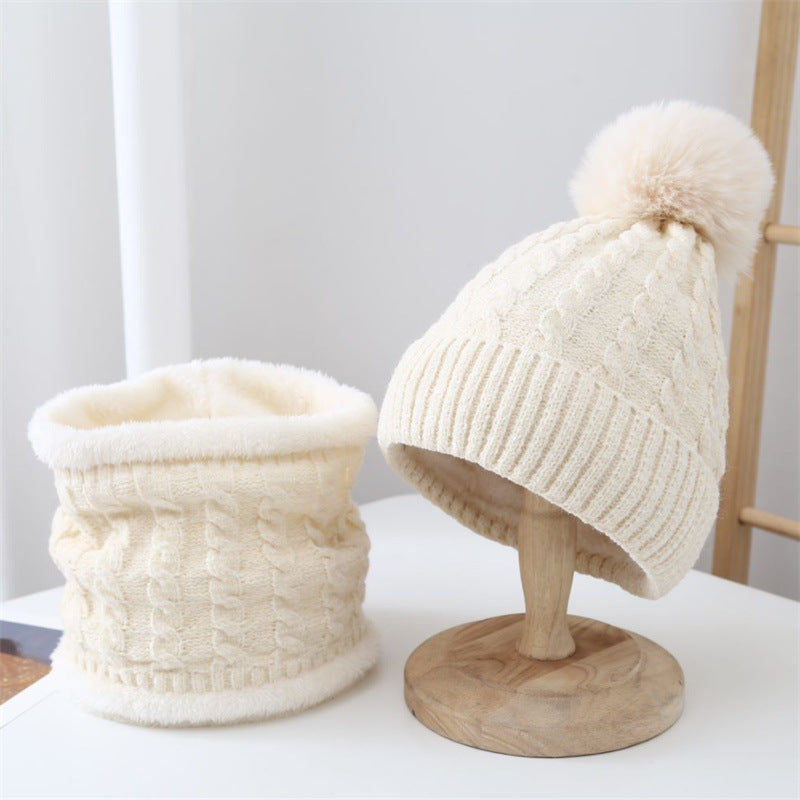 Women's Fashion Warm Fleece Thickened Scarf Hooded Hat