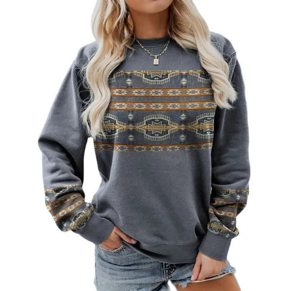 Loose Trendy Vintage Printed Round Neck T-shirt