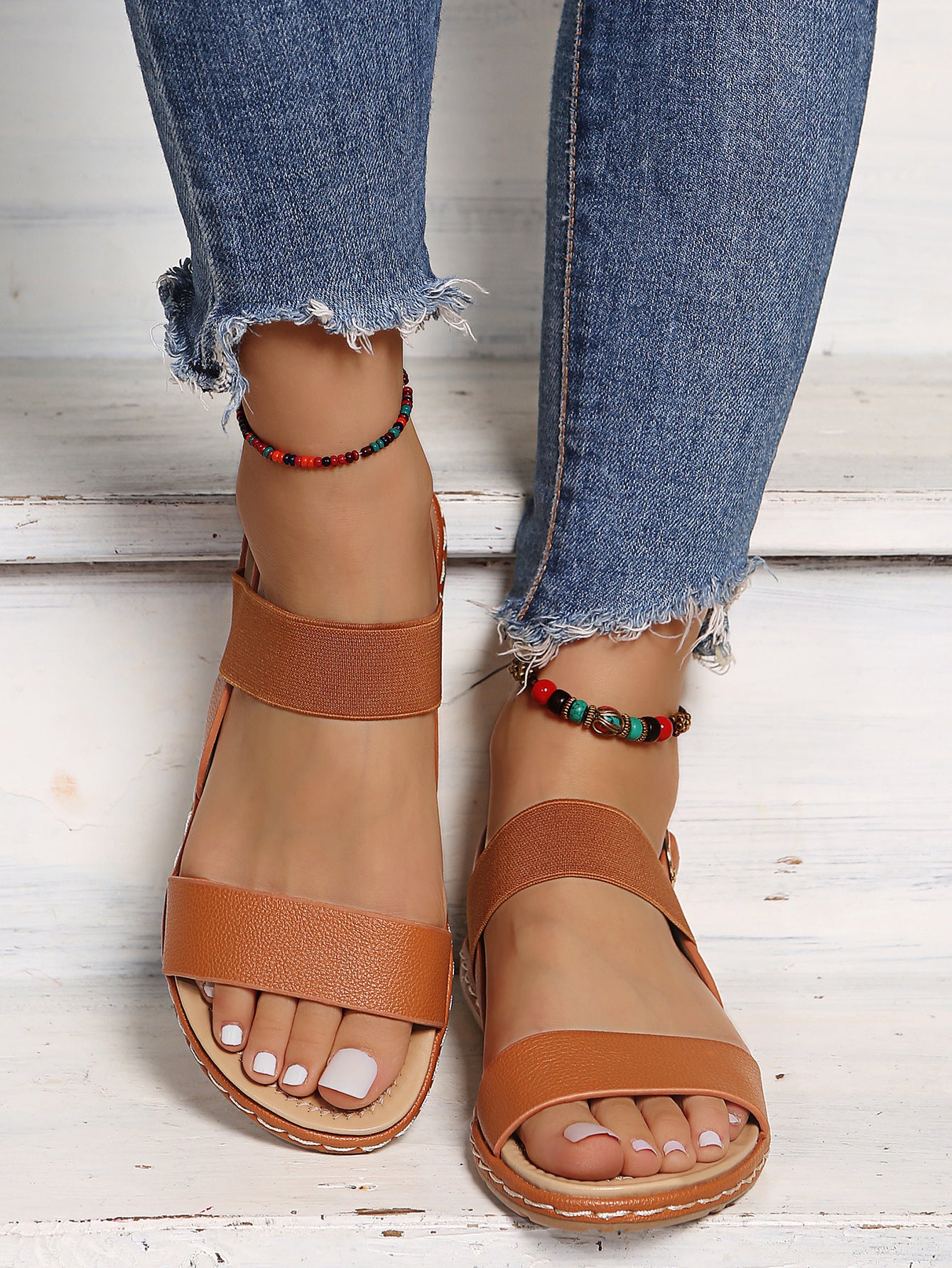 Women's New European And American Comfortable Flat Plus Size Sandals