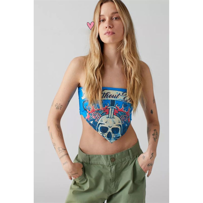 Sexy Strapless Womens Top Versatile Midriff-baring Design