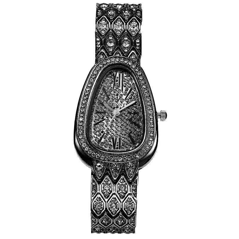 Watch With A Steel Chain Is Studded With Flashing Diamonds