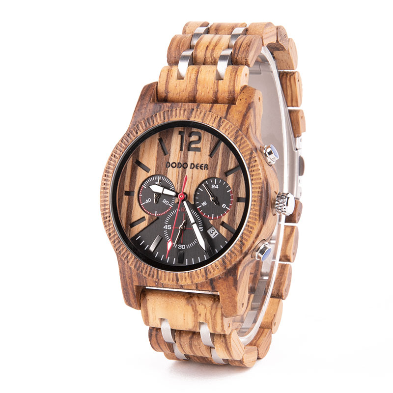 Men's casual wooden watch