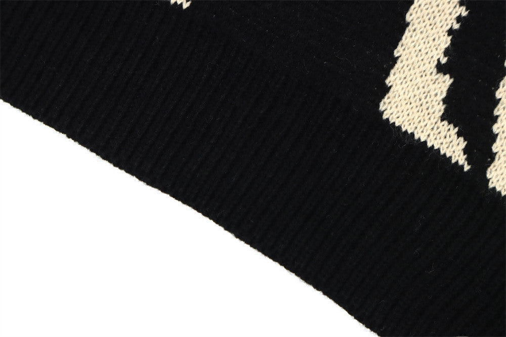 Men's Crochet Ripped Crew Neck Sweater