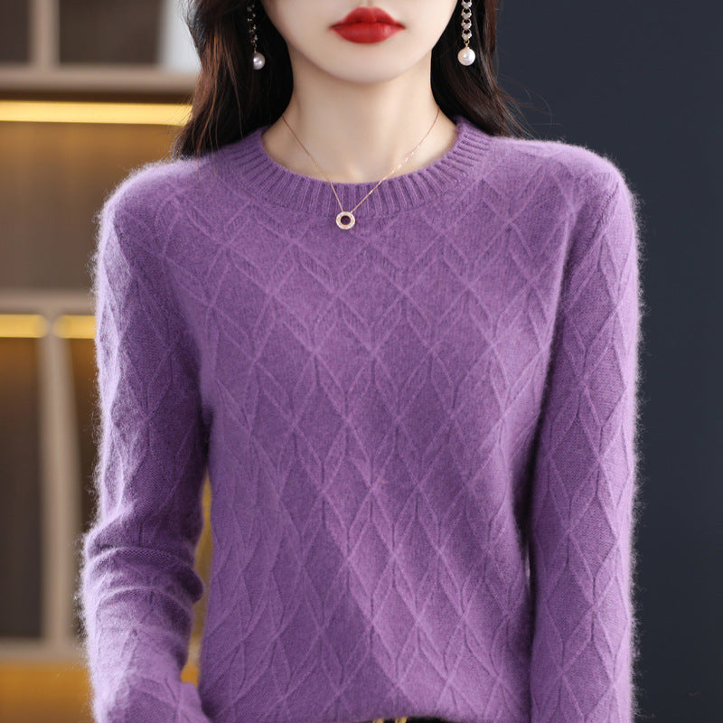Women's Soft Glutinous Jacquard Sweater Thickened Autumn And Winter