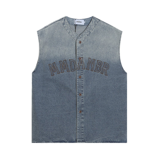 Men's Summer Casual Loose Embroidered Letter Sleeveless Vest