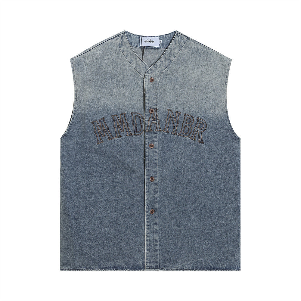 Men's Summer Casual Loose Embroidered Letter Sleeveless Vest
