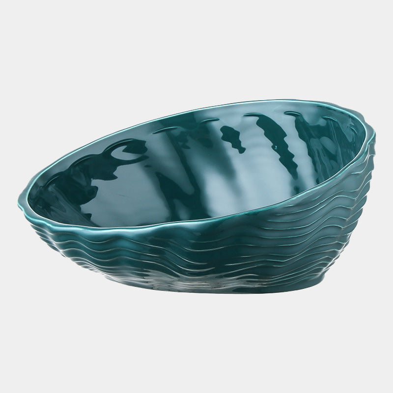 Ceramic neck cat bowl with oblique mouth