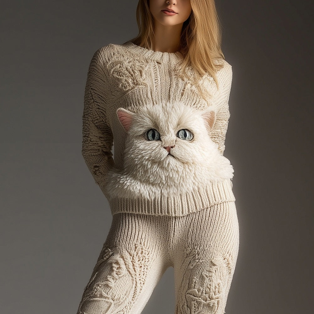 Moderigtige digitalprintede sweatshirts med rund hals til kvinder