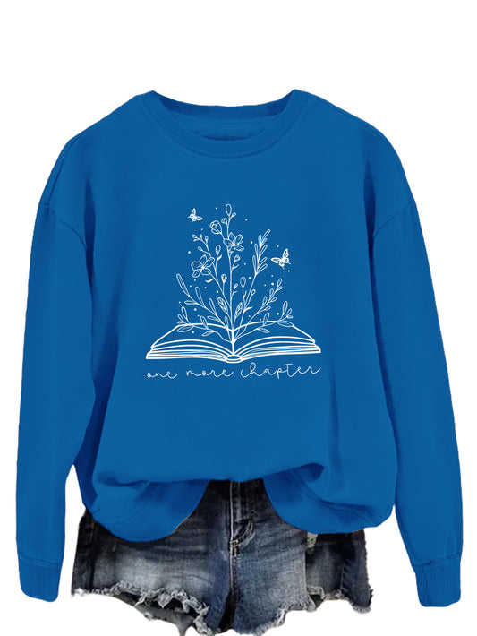 Round Neck Simple Women's Long Sleeve Letter Loose Sweatshirt