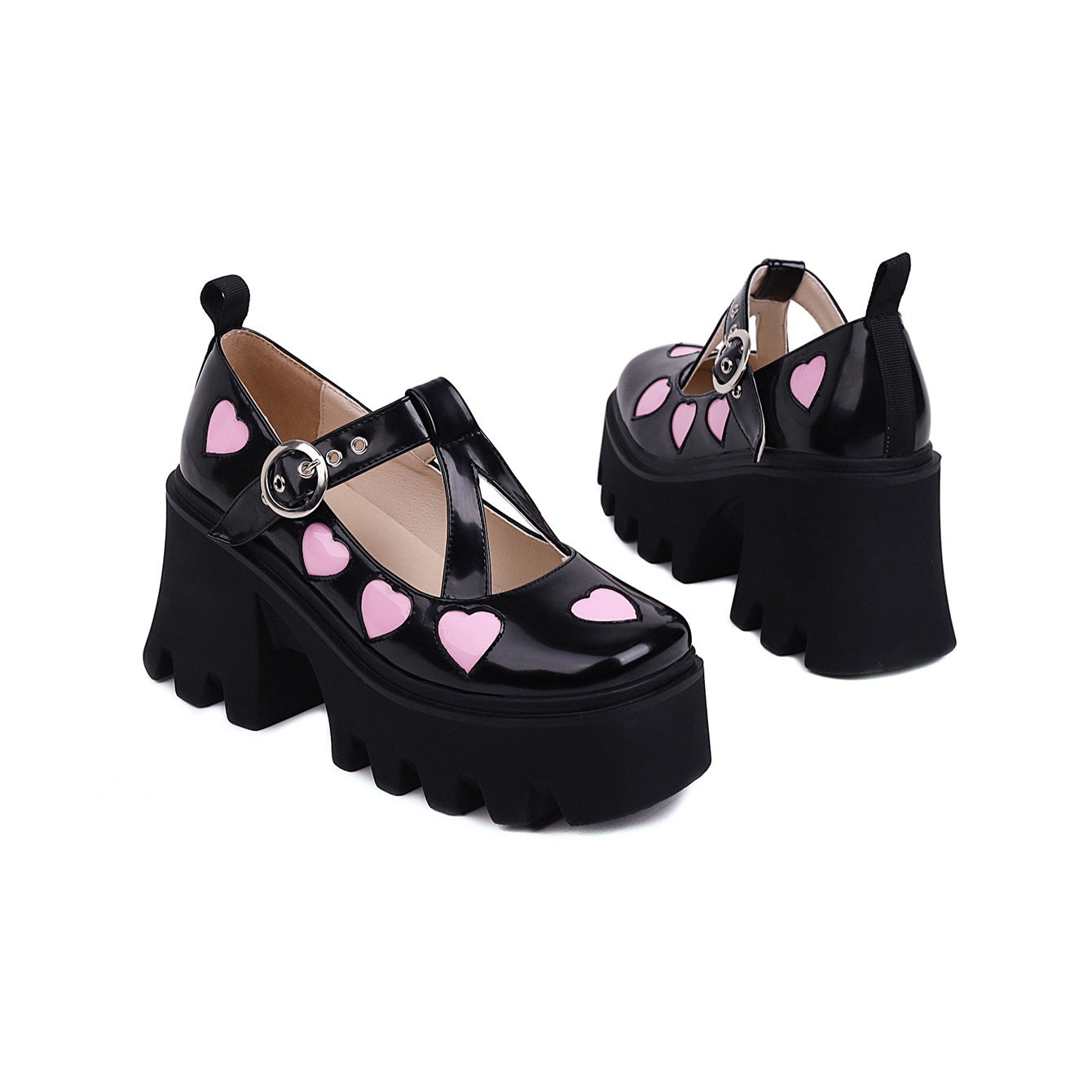 Women's Large Size Round Toe Platform Cross Strappy Shoes