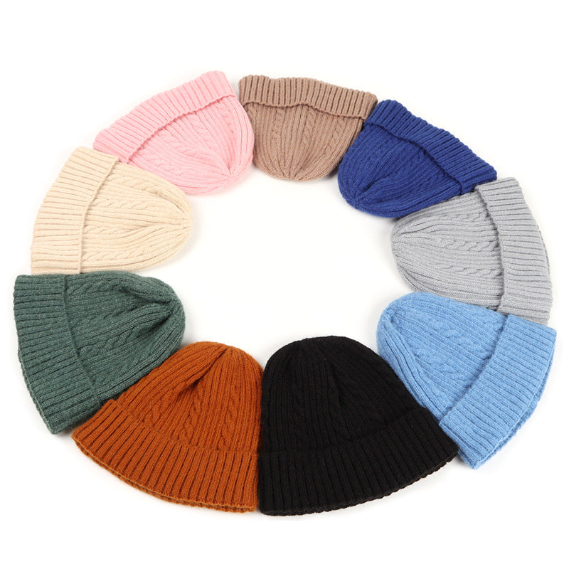 Autumn And Winter Fried Dough Twist Knitting Warm Wool Hat