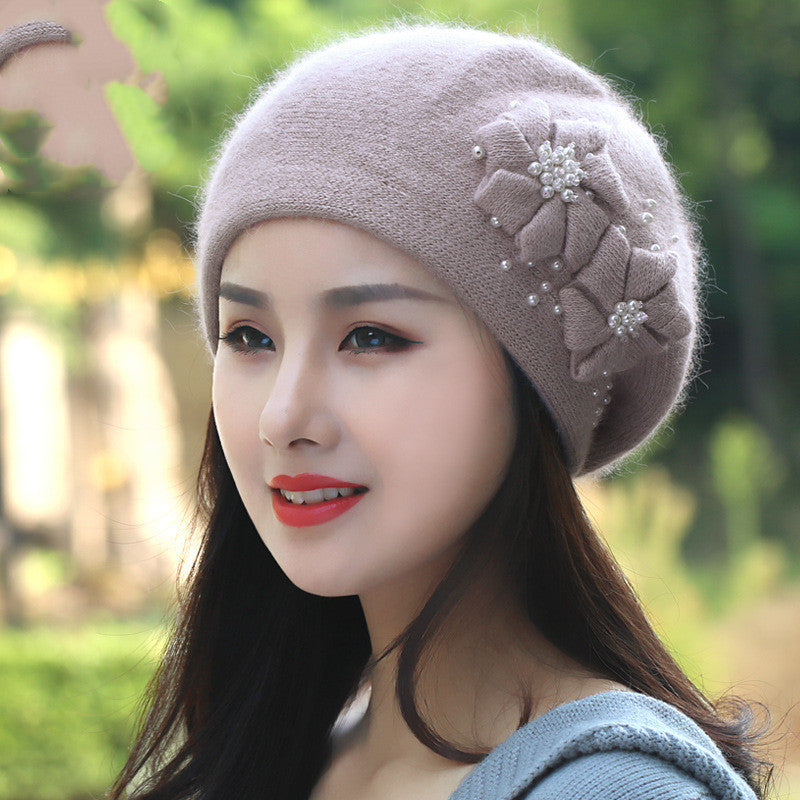 Women's All Match Fleece Warm Rabbit Wool Beanie