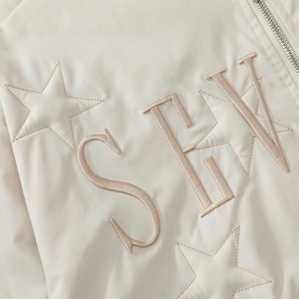 Letter XINGX Embroidered Stand Collar Jacket